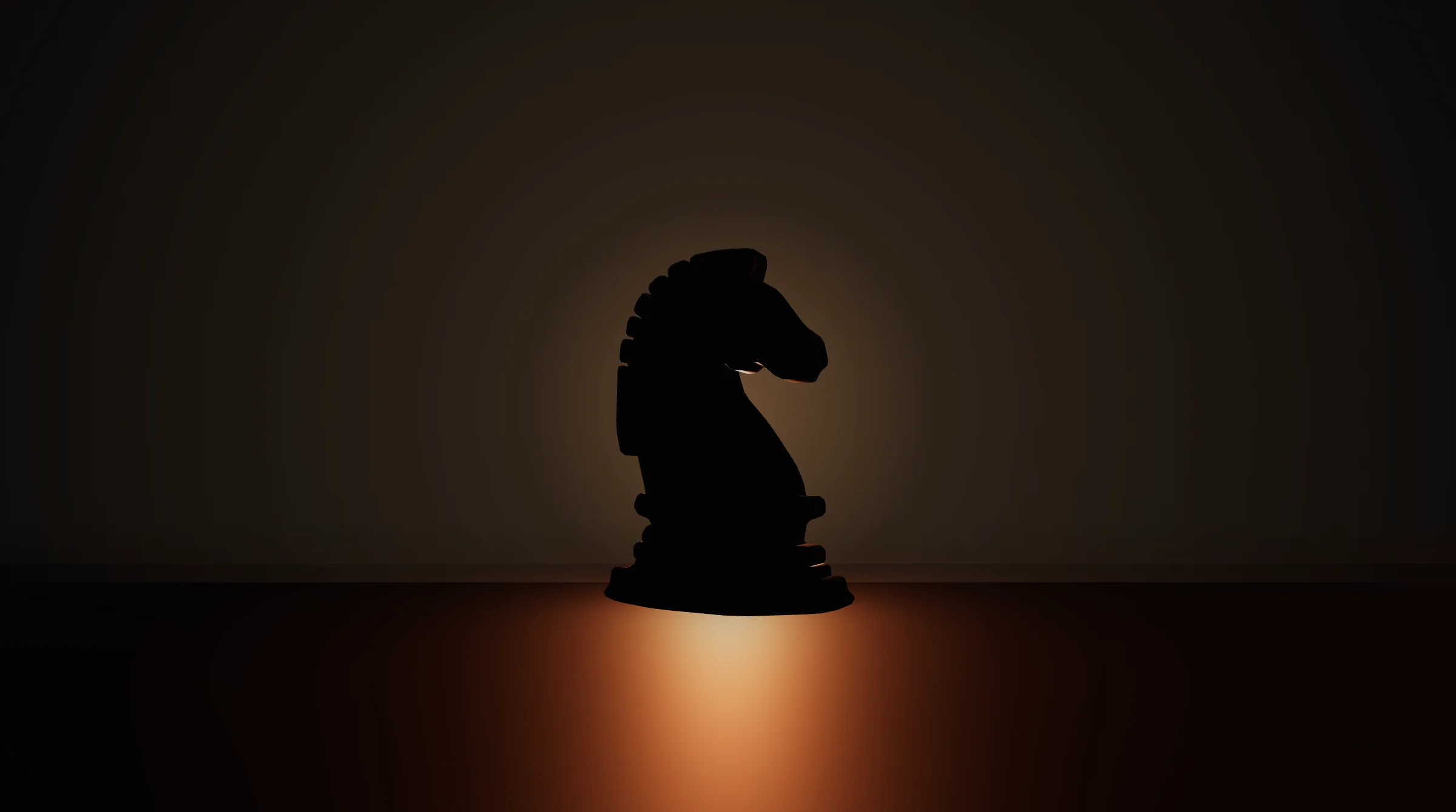 Il cavallo CerboSolutions in controluce arancione